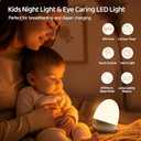 Touch Egg Night Light for Baby Nursery, Rechargeable Portable Kids Nightlight Lamp with 1-6H Feeding Timer, 3 Color Temperatures Dimmable, Ideal for New Moms of Toddlers