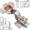 2 x 40mm Cup Inset Soft Close Cabinet Hinges for Thick Door Inset Concealed Cabinet Hinges with Screws Nickel Finish 2 Pcs