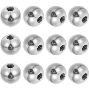 PATIKIL 12Pcs 17mm Ball Nuts Knob, M6 UNC Female Threaded Steel Swivel Ball Joint Adapter Converter for Super Clamp Camera Hot Shoe Mount Light Tripod Phone Holder, Silver