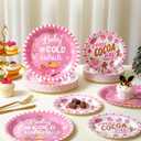 2 x Suclain 100 Pcs Christmas Hot Cocoa Pink Baby Its Cold Outside Paper Plates Baby Shower Gingerbread Men, Stars Snowflakes Party Supplies Disposable Set for Winter New Year Xmas Serves 50 Guests