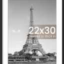 Upsimples 22x30 Picture Frame, Display Pictures 18x24 with Mat or 22 x 30 Without, Wall Hanging Poster Frames, Black, 1 Pack