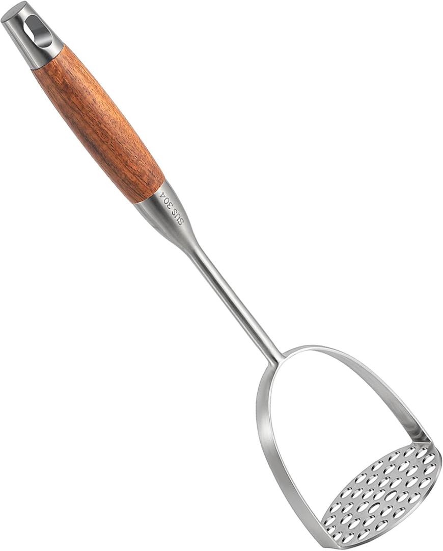Potatoe Masher Stainless Steel - Heavy Duty Potato Mashed, Professional Integrated Masher for Avocado, Potatoes, Beans, Meat, Vegetables