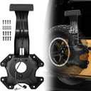 Spare Tire Holder Mounting Bracket Tire Carrier Bracket with Screws ＆ Third Center High Mount Brake Light with Wiring Harness Compatible with 2007-2018 Jeep Wrangler JK Replace# 55397217AJ (Black)