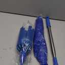 ZZ LAZYCOTTAGE Cobweb Duster with Extension Pole, Washable Cleaning Duster Kit with 2 Duster Heads, Cobweb Duster, Corner Brush, Aluminum Telescoping Pole for Ceiling Fan (Blue)