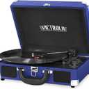 Victrola Vintage 3-Speed Bluetooth Portable Suitcase Record Player with Built-in Speakers | Upgraded Turntable Audio Sound|Cobalt Blue, Model Number: VSC-550BT-COB