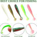150 PCS Soft Plastic Baits, Paddle Tail Swim Baits, 1.96/2.36/2.75 Inch Fishing Soft Plastic Lures, Well Made and Easy to Catch for Fresh and Salt Water with Case