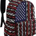 Flag Backpack for Women 17 inch Travel Casual Backpack Lightweight Waterproof Hiking Daypack