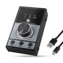 XMSJSIY USB Volume Knob Controller Multimedia Computer Sound Controller with Play/Pause/Back/Forward Function,One-Click Mute for Phone PC Speaker Audio Adjustment