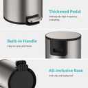 ANCALL Small Trash Can with Lid, 12L / 3.1 Gallon Bathroom Garbage Can with Foot Pedal, Stainless Steel Round Wastebasket for Bathroom, Bedroom, Office