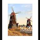 Vittanly 16x20 Picture Frame with Plexiglass - Large Black Poster Frame for Wall Display - Includes 11x14 Mat, Made of Durable PVC Design - 1 Pack