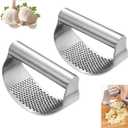 2PCS Stainless Steel Garlic Presser, 2024 New Sainless Steel Manual Garlic Presser Crusher Garlic, Garlic Chopper, for Smash Garlic Kitchen Tools Stainless Steel Garlic Crusher