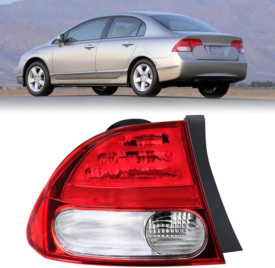 Tail Lights Compatible with Honda Civic 2009 2010 2011, Left Brake Turn Signal Taillight, Driver Side Taillamp Replacement
