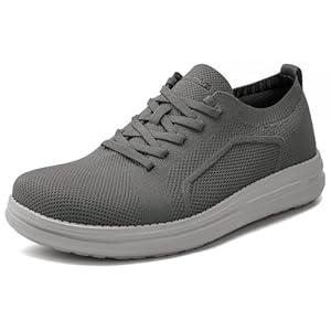 PROMOLA Wide Toe Box Shoes for Men Casual Dress Shoes Mens Mesh Slip on Walking Sneakers Comfortable Grey, Size 14