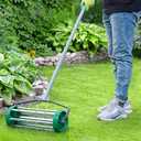 Colwelt Spike Lawn Aerator, Heavy Duty Rolling Lawn Aerator, Garden Yard Rotary Push Lawn Aeration with 49inch Steel Handle