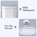 ELPHECO Bathroom Trash Can with lid - 2.5 Gallon Waterproof Sensor Trash Bin, 10 Liter Motion Sensor Trash Can, Slim Garbage Bin Bathroom Decor White with Grey Trim