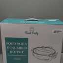 Food Party Electric Hot Pot 6L with Divider Hotpot Pot Electric Shabu Shabu Pot 110V 1200W PFOA FREE Non-Stick Chinese Hot Pot 5-Level Temperature Control