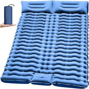 FUN PAC Camping Sleeping Pad, Ultralight Camping Mat with Pillow, Built-in Foot Pump Inflatable Sleeping Pads Compact for Camping Backpacking Hiking Traveling Tent,Double,Green. : Sports & Outdoors