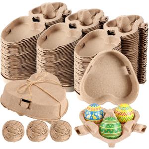 96 Pcs Heart Shaped Egg Carton for Valentine's Day & Easter, Reusable Egg Cartons Holds 3 Eggs, Bulk for Home Kitchen Baking Storage (96)