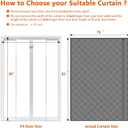 WochiTV Magnetic Thermal Insulated Door Curtain Fits Door Size 74" x 80", Durable Waterproof Cloth, Weatherproof, Windproof, Reduce Noise, Side Opening, Gray