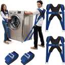 Ytonet Moving Straps, 2-Person Lifting and Moving System with Padded Back Supprot, Lifting Straps for Move Furniture, Appliances, Heavy Objects up to 800 lbs, 130 Inch Long, Wire Rope Slings, Blue