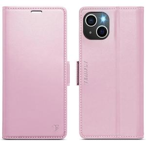 For iPhone 14 Plus Case Wallet with RFID Blocking Card Holder, PU Leather Kickstand Protective Flip Phone Cover Fit for iPhone 14 Plus 6.7", Rose Gold