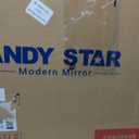ANDY STAR Square Gold Vanity Mirrors, 24"x24" Brushed Brass Scalloped Bathroom Mirror, Antique Wall Mirror with Anti-Rust Stainless Steel Frame, Rounded Notched Corner Design Ideal for Home Deocr