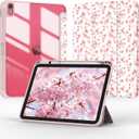 Case for iPad A16 11th Generation 11 Inch 2025/ iPad 10th Generation 2022 10.9 inch, Tri-Fold Smart Folio Auto Wake/Sleep with Clear Back/Pencil Holder for iPad 11/10 Gen(Floral Pink)