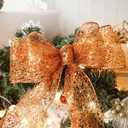 CT CRAFT LLC Sparkling Glitter Mesh Wired Ribbon 4" x 10 Yards Bronze Orange for Christmas Home Decor Bow Gift Wrapping DIY Crafts Wreath