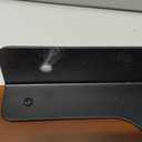 Toilet Paper Holder with Wood Shelf, Wall Mount Toilet Paper Roll Holder with Wooden Shelf and Matte Black Stainless Steel Pipe, Tissue Roll Holder for Bathroom Washroom (Dark Brown, 7.9'' x 5.9'')