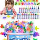 MINISENTIALS Magic Water Elf Toy Kit - 20 Colors Aqua Art Gel 100ml Jumbo Size Famliy Set - 15 Sea Creature Molds Magic Fairy Squishy Maker - Party Favor Birthday Christmas Gift for Kids