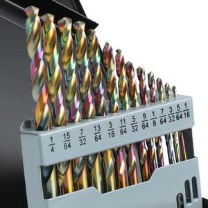 Lichamp Drill Bit Set, 13Pcs M2 HSS Cobalt Drill Bits from 1/16" to 1/4" for Metal, Cast Iron, Stainless Steel and Plastic with Durable Index Metal Storage Case, Colorful Titanium Plating