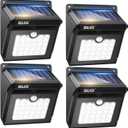 BAXIA TECHNOLOGY Solar Outdoor Lights Wireless Security Motion Sensor Solar Lights Outdoor Waterproof for Front Door, Backyard, Steps, Garage, Garden (400LM,4 Packs)