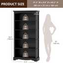 TVU 5-Tier Wooden Bookshelf, 31.5" W x 65" H 9.9" D Bookshelf with Storage, Floor Standing Modern Style Display Bookcase for Living Room, Office, Study Room, Entryway, Black