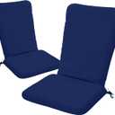Adirondack Chair Cushion Set of 2-18''x18'' Seat & 18''x27'' Back, Outdoor Rocking Chair Cushions with Waterproof, Fade-Resistant, Removable & Machine-Washable Covers, Navy