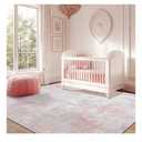 Washable Area Rugs 6'x9' Non-Slip Modern Abstract Soft for Living Room Entryway Bedroom Nursery, Print Pattern, Grey Pink 6×9