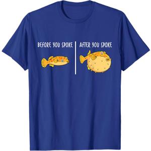 Puffer Fish Tshirt | Blowfish Funny Puffer Fish T-Shirt S