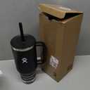 Hydro Flask Travel Tumbler with Handle, Lid and Straw - Insulated Stainless Steel in 40 Oz Black