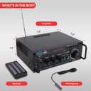 Pyle 200W Stereo Power Amplifier with Bluetooth - Dual Channel Audio Receiver - LED Display - RCA - USB - SD - MIC IN - FM Radio - AUX Input - Perfect for Home & Computer Audio - PDA29BU.5