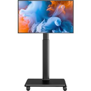 AX WABER Universal Floor TV Stand, Portable Rolling Floor TV Mount with Wheels, 80 Degree Swivel Height Adjustable for 27 to 65 Inch LCD LED OLED, Holds up to 88 lbs Mobile TV Cart, Max VESA 400x400mm (Black)