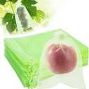 50PCS Fruit Protection Bags with Drawstring, 8x12 Inch Green Organza Produce Bags for Fruit Trees, Mesh Netting for Garden Protection