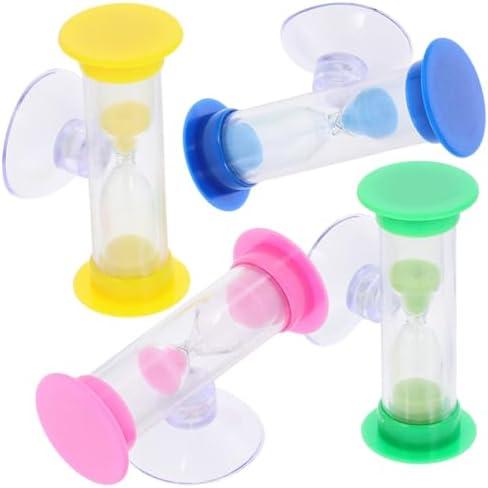 BESTOYARD3  Pcs Kids Toothbrush Timer with Suction Cup, 2-Minute Sand Hourglasses for Brushing Teeth, 4 Colors, Compact Design for Bathroom Mirror or Countertop