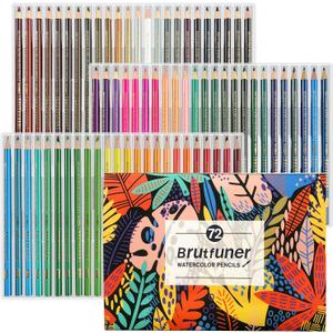 LBW Professional Watercolor Pencils for Adult Coloring Books, 72 Blendable Watecolor Pencils Set for Artists Beginners, Water Soluble Colored Pencils Wet or Dry