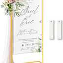Wedding Sign Holder,Adjustable Welcome to Our Wedding Sign Stand with 2 Leather Sign Hanging Straps,Wedding Seating Chart Stand for Party,Baby Shower,Graduation Ceremony(Posters Excluded) (68.9inch, Gold-1PCS)