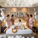 Silver Bridal Shower party decorations with huge 40in silver BRIDE letter Pearl Balloons BRIDE to be Sash Bridal Veil Diamond Ring Heart shape Balloons For Bachelorette party Wedding supplies