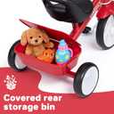 Bobike Toddler Tricycle for Ages 2-5 Years, Tricycle with 2 LED Light Wheels, Toddler Bike with 3-Position Seat and Rear Basket, Kids Bike Gift for Boys & Girl (Red)