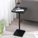 Marsui Square Side Table Small Drink Pedestal Wood End Table Cocktail Coffee Desk for Living Room Small Spaces Bedroom Sofa Corners and Office(Black)
