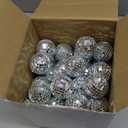 Funtery 100 Pcs Mirror Disco Balls Bulk Assorted Silver Hanging Disco Ball Decor for Home Wedding Birthday Dance Music 70 S Theme Party Christmas Tree Ornaments(1.2'', 2'')