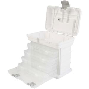 Portable Tool Box - Small Parts Organizer with Drawers and Customizable Compartments for Hardware, Fishing Tackle, Beads or Crafts by Stalwart (White)