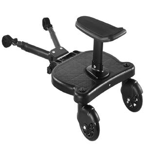 2026 New-Universal Stroller Board with Detachable Seat, 2in1 Sit and Stand Stroller Connectors for Most Strollers, Holds Children Up to 55 LBs Stroller Standing Board (Deep Black)