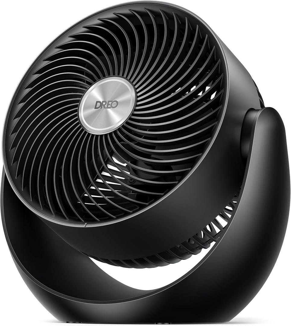 DREO Fan for Bedroom, Table Air Circulator for Whole Room, 11 Inch, 60ft Strong Airflow, 120 adjustable tilt, 20db Low Noise, Quiet, 3 Speeds, 2025 New Desk Fan for Office, Kitchen, Home